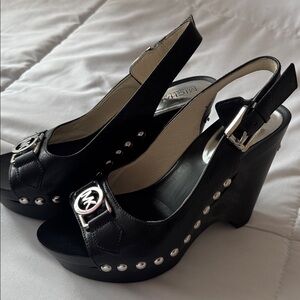 Michael Kors Black Open-Toe Heels